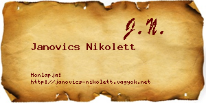 Janovics Nikolett névjegykártya
